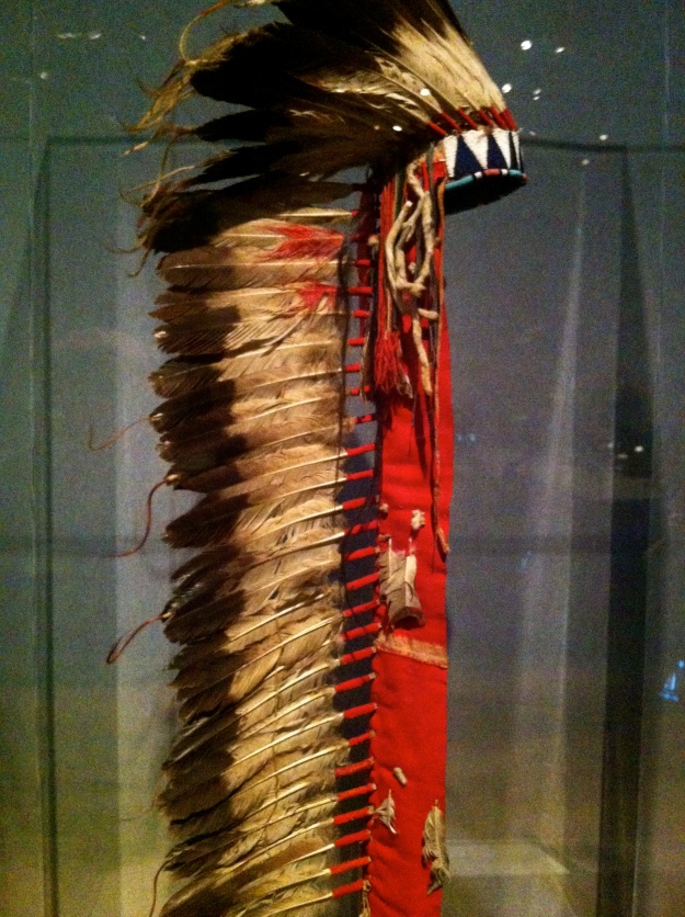 Oglala feather headdress worn by Chief Red Cloud. (Photo by author)
